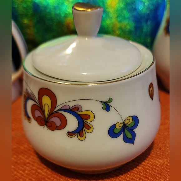 Two Sets Porsgrund Norway FARMERS ROSE Sugar Bowl and Creamer BENIFITS CHARITY - Picture 3 of 14